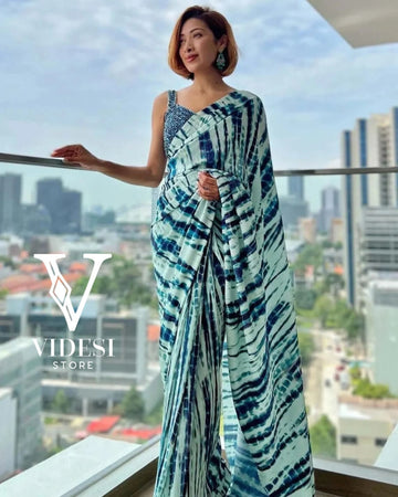 Amalia Sky Blue Georgette Saree