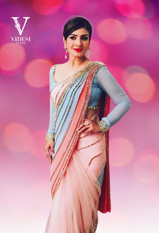 Rahi Stylish Premium Georgette with Net Sequined Saree