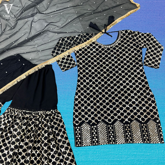 Estrella Precious Faux Georgette With Latkan Dori Suit And Heavy Net Dupatta