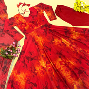 Aerin Digital Printed Heavy Georgette Gown With Salwar And Dupatta