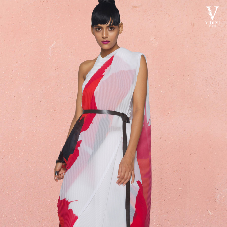 Alessa Vibrant Digital Printed Georgette Saree With Banglori Blouse