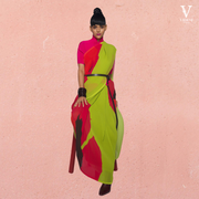 Alessa Vibrant Digital Printed Georgette Saree With Banglori Blouse