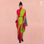 Alessa Vibrant Digital Printed Georgette Saree With Banglori Blouse