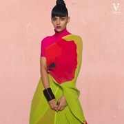 Alessa Vibrant Digital Printed Georgette Saree With Banglori Blouse