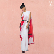 Alessa Vibrant Digital Printed Georgette Saree With Banglori Blouse