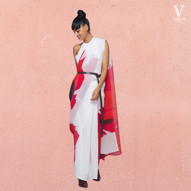 Alessa Vibrant Digital Printed Georgette Saree With Banglori Blouse