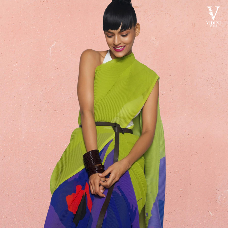 Alessa Vibrant Digital Printed Georgette Saree With Banglori Blouse