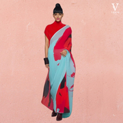 Alessa Vibrant Digital Printed Georgette Saree With Banglori Blouse