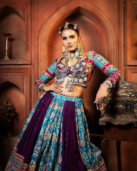 Alexandra Digital Printed Heavy Muslin Cotton Lehenga