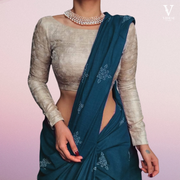 Alexia Regal Embroidered Vichitra Silk Saree with Dupion Silk Blouse