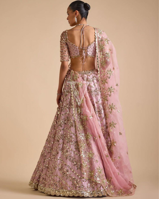 Amadea Premium Chinon Silk Embroidered Sequined Lehenga