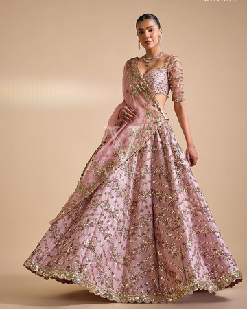 Amadea Premium Chinon Silk Embroidered Sequined Lehenga