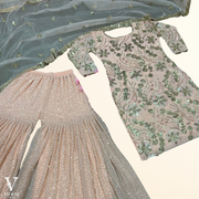 Amanda Sophisticated Heavy Faux Georgette Embroidered Sequined Suit with Net Dupatta