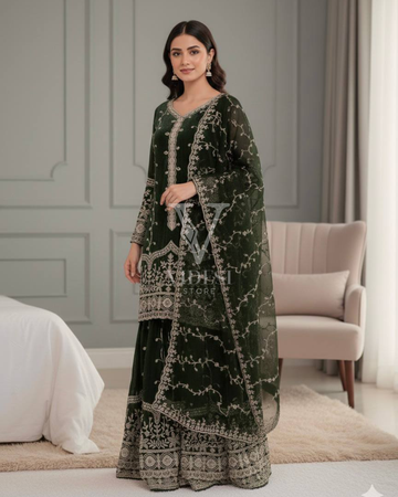 Anette Embroidered Sequined Three-Piece Set