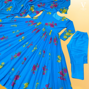 Angelina Digital Printed Faux Georgette Gown with Crepe Pent and Dupatta