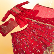 Belle Printed Embroidered Georgette Silk Lehenga With Soft Net Dupatta