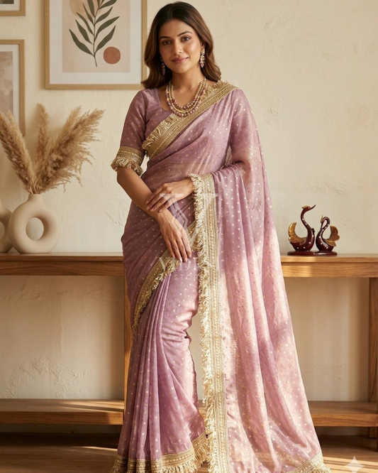 Carissa Moss silk with Jaquard Butti Saree