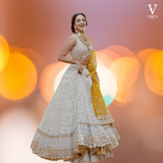 Cesaria Timeless White Faux Georgette Lehenga with Soft Net Dupatta