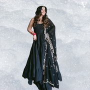 Chia Stunning Heavy Georgette Gown with Embroidered Sequined Dupatta