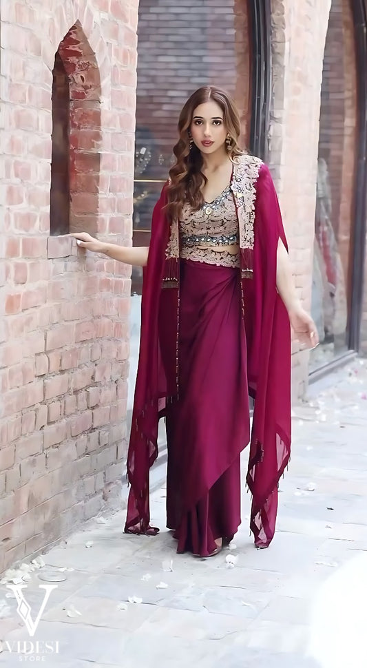 Cianna Modern Heavy Georgette Suit With Banglori Embroidered Blouse