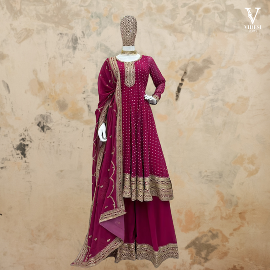 Criselda Enchanting Sequined Faux Georgette Suit With Dupatta