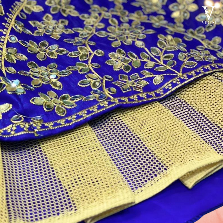 Elaine Stylish Banglory Silk Lehenga With Real Mirror Work And Soft Net Dupatta