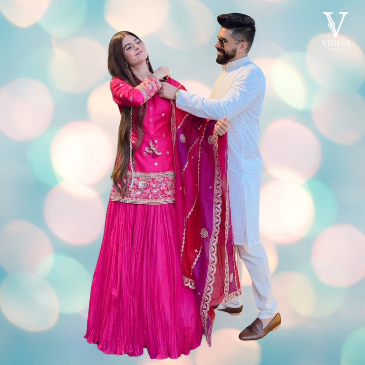 Estela Modish Sequined Taffeta Silk Lehenga with Faux Georgette Dupatta