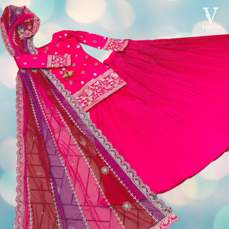 Estela Modish Sequined Taffeta Silk Lehenga with Faux Georgette Dupatta