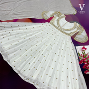 Felicia Stunning Faux Georgette Embroidered Gown with Pants and Dupatta