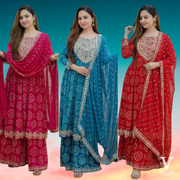Feliz Refined Digital Printed Faux Georgette With Real Mirror Handwork Suit with Dupatta