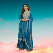 Feliz Refined Digital Printed Faux Georgette With Real Mirror Handwork Suit with Dupatta