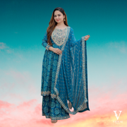 Feliz Refined Digital Printed Faux Georgette With Real Mirror Handwork Suit with Dupatta