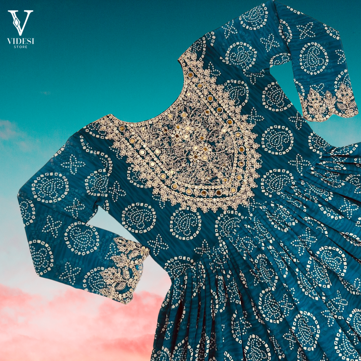 Feliz Refined Digital Printed Faux Georgette With Real Mirror Handwork Suit with Dupatta