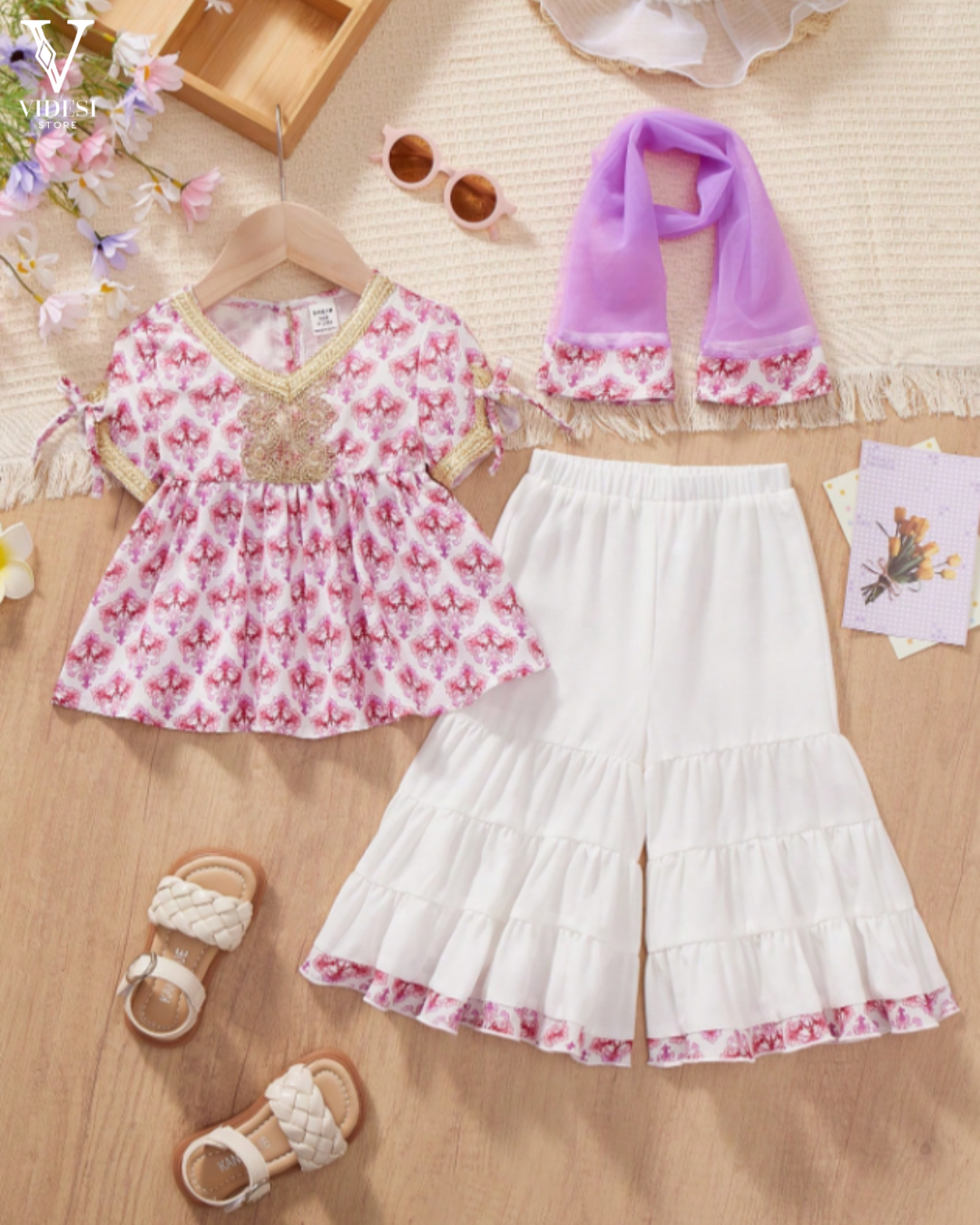 Giada Baby Girl Floral Shirt & Pants Summer Set