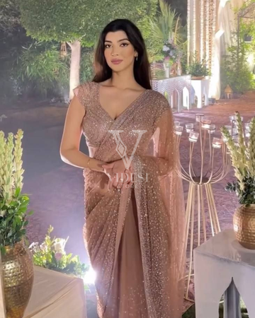 Inaya Embroidered Sequined Premium Butterfly Net Saree