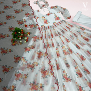 Jimena Stylish Digital Printed Heavy Faux Georgette Gown with Dupatta