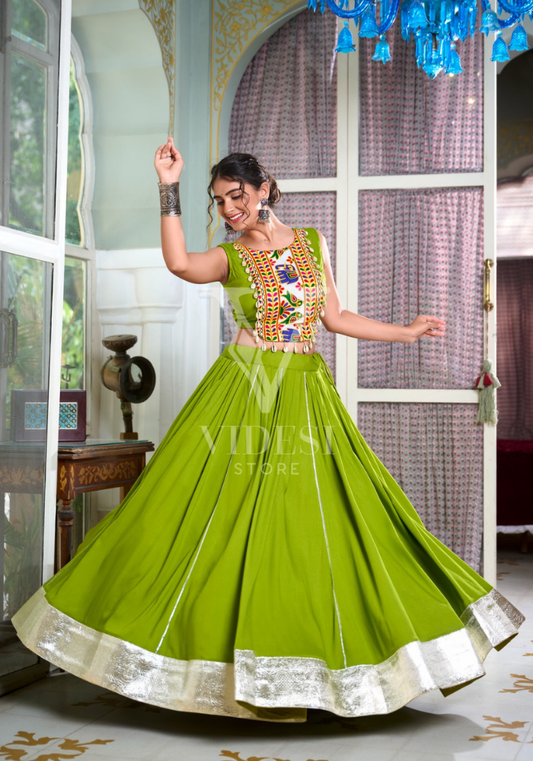 Amira Rayon Fabric With Gamthi And Kodi Work Lehenga