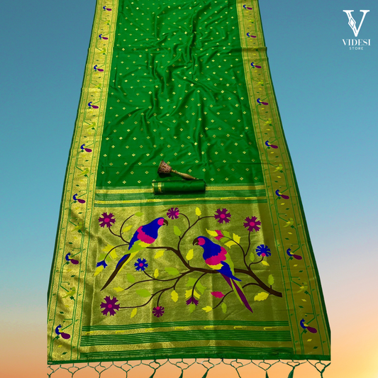 Leonor Pure Soft Kanchivram Pethani Silk with Zari Border Saree