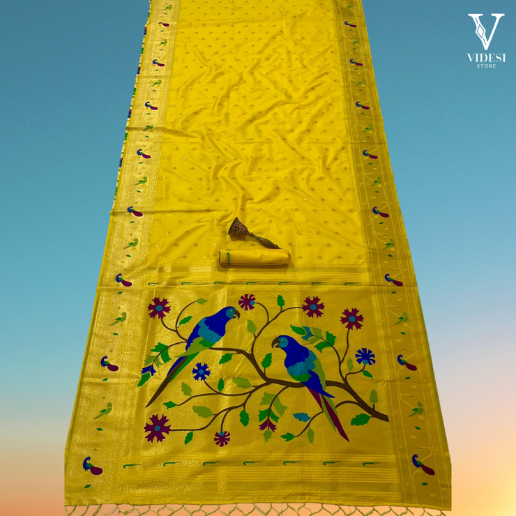 Leonor Pure Soft Kanchivram Pethani Silk with Zari Border Saree