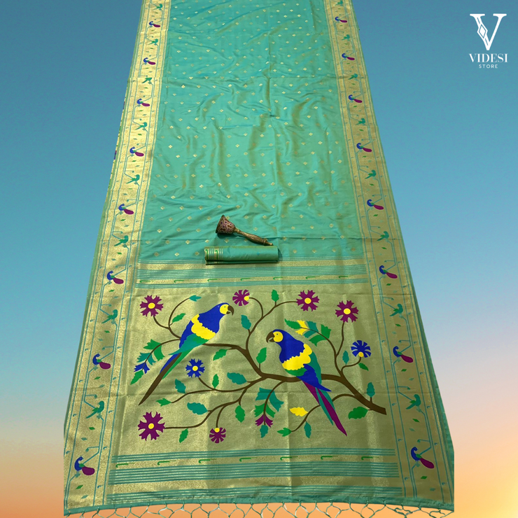 Leonor Pure Soft Kanchivram Pethani Silk with Zari Border Saree