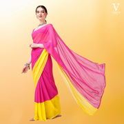 Liezel Striking Digital Printed Georgette Saree With Banglori Silk Blouse