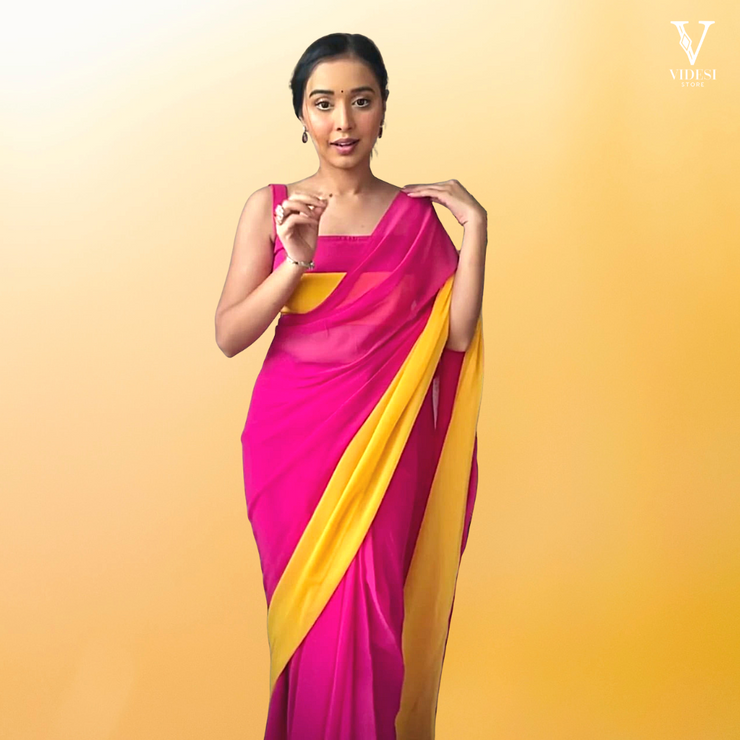 Liezel Striking Digital Printed Georgette Saree With Banglori Silk Blouse