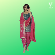 Linda Refined Heavy Faux Georgette With Real Mirror Hand Work Suit with Dupatta