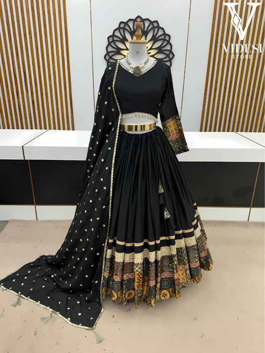 Lorna Digital Printed Chinon Silk Lehenga With Diamond Handwork