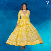 Marianne Sabyasachi Heavy Faux Georgette Gown With Soft Net Dupatta