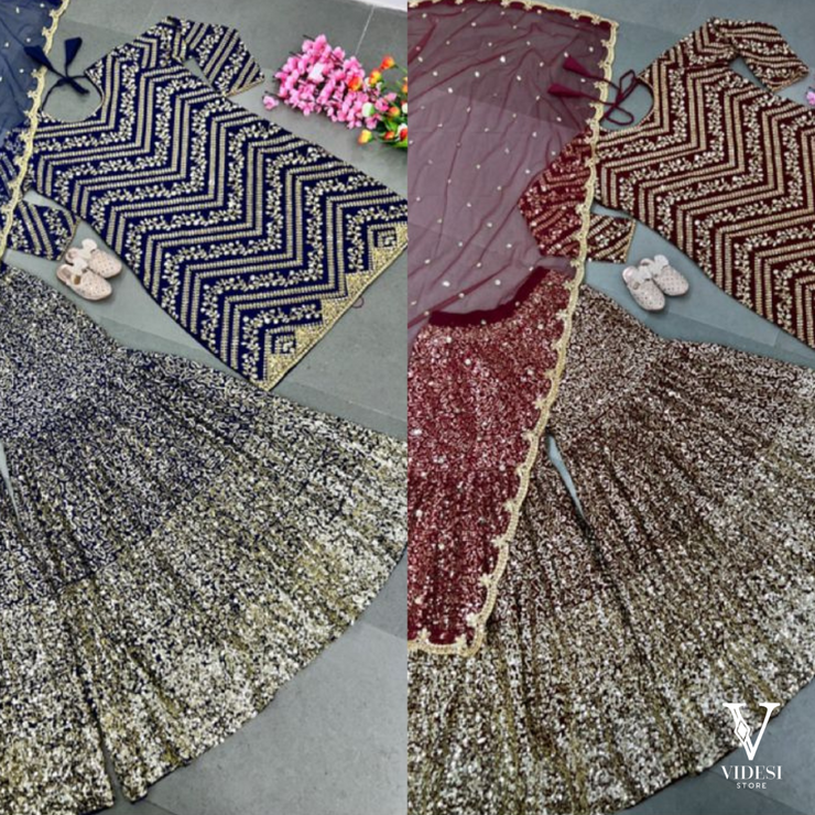 Melia Stunning Embroidered Faux Georgette Suit with Heavy Net Dupatta