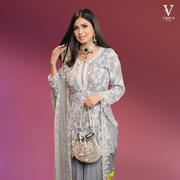 Michelle Heavy Embroidered Faux Georgette Suit With Soft Butterfly Net Dupatta