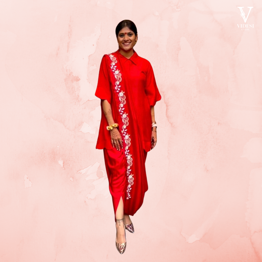 Nelia Stylish Heavy Parampara Silk Suit with Dhoti Pants and Dupatta