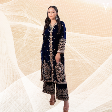 Raciela Embroidered Sequined Viscose Velvet Suit