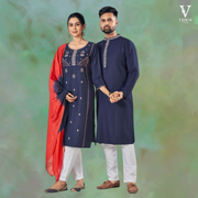 Riley Matching Pure Viscose Weaving Stripe Set For Men and Women